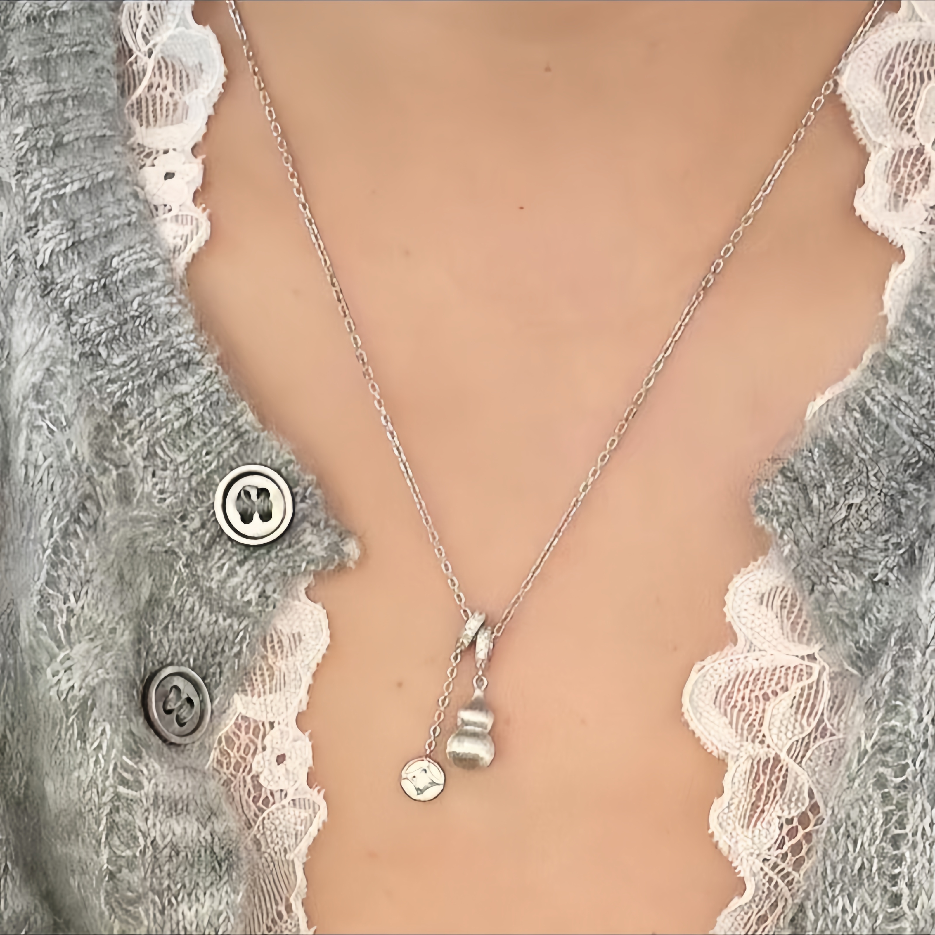 【852】设计百搭轻奢葫芦项链简约气质小众