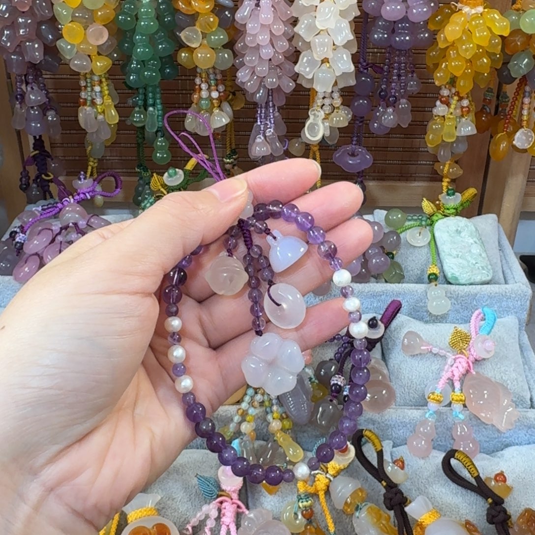 花***华玛瑙/玉髓未镶嵌手机挂件