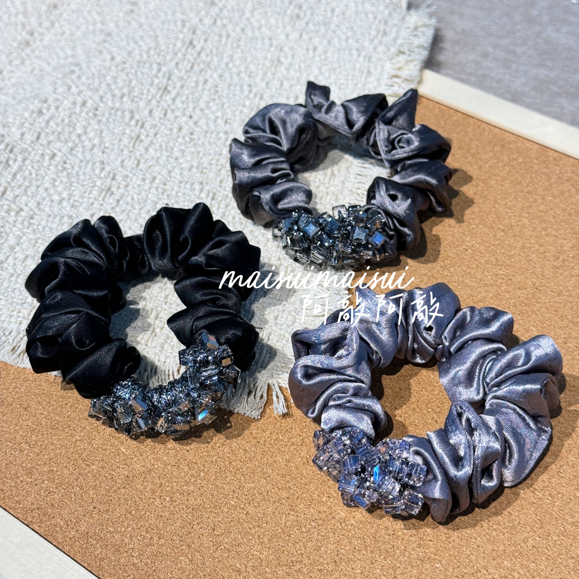 【阿敲】A2439~高级感梦幻带钻发圈精致头绳皮筋发饰女-麦穗头饰