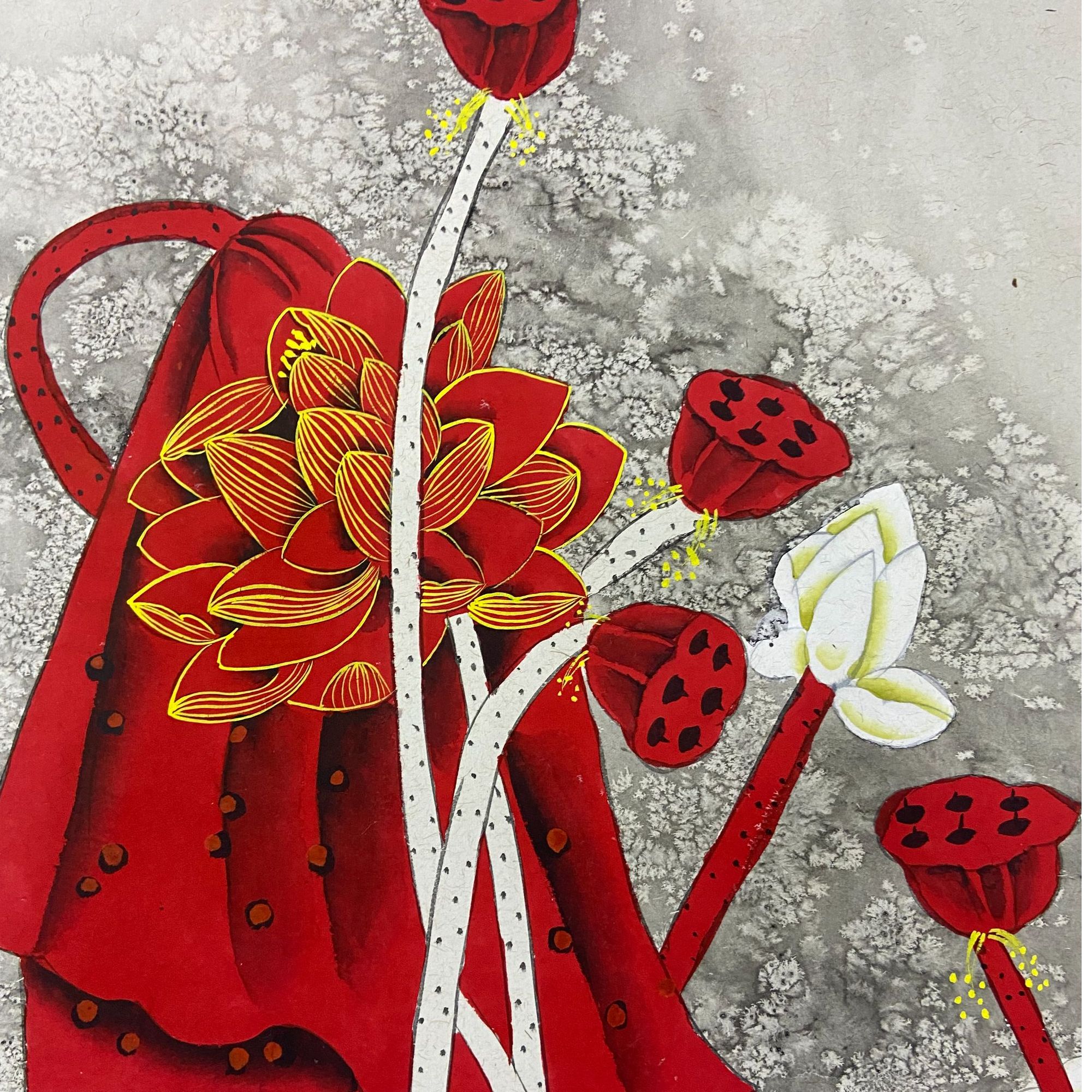 郭春雷泼彩国画国画作品《鸿运连年》四尺八个平尺送四尺熊猫