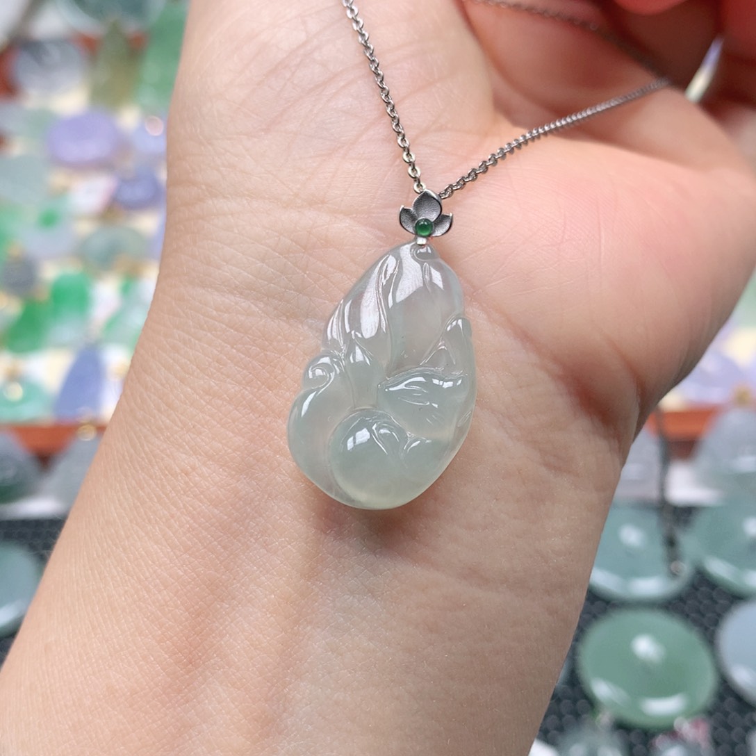 【闪购商品】翡翠18K金镶嵌吊坠(不含链)