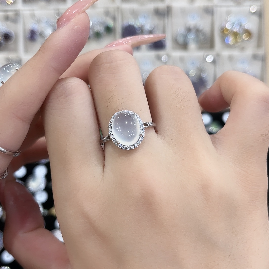 J****岫玉银S925镶嵌戒指