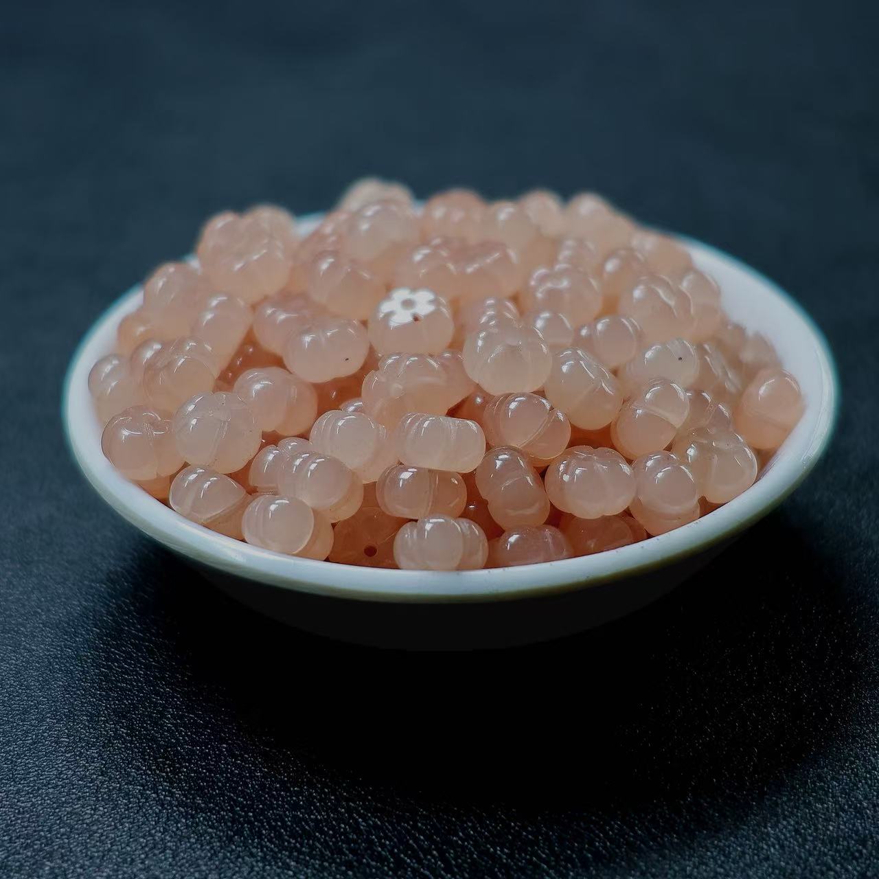 散珠w2242藕粉五瓣花8mm*10颗