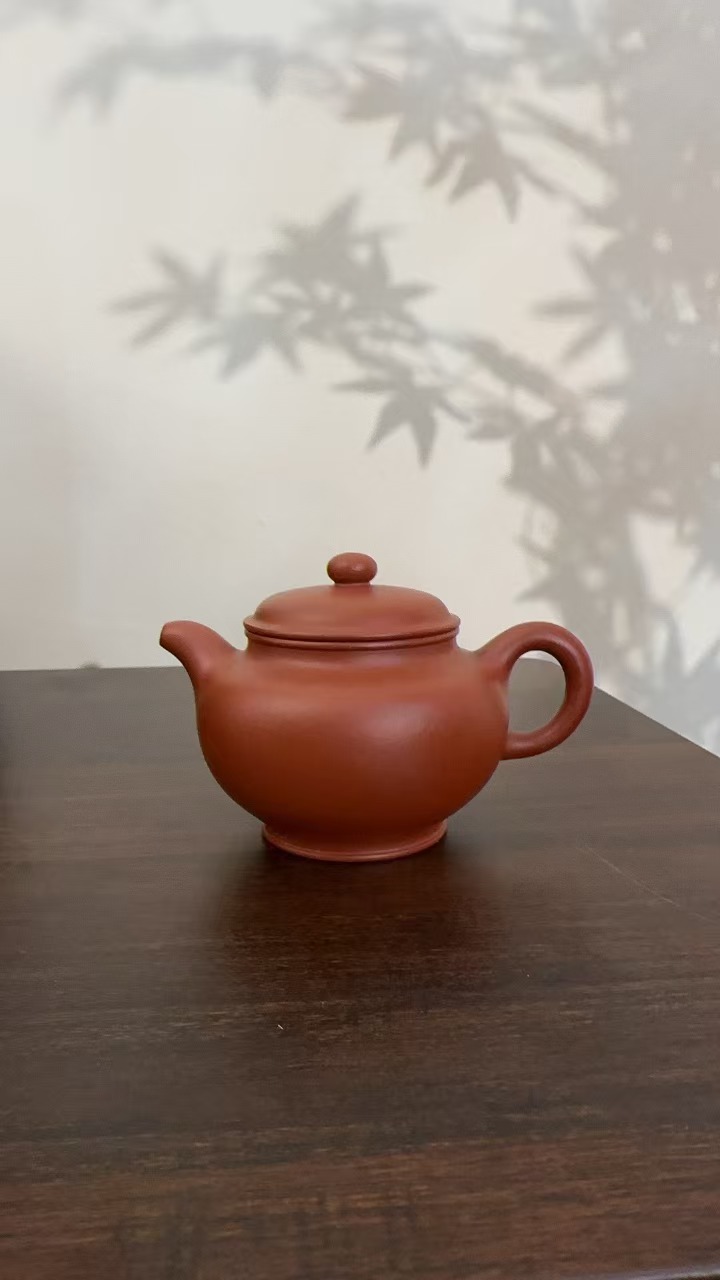 《朱泥掇只》-180cc-紫砂壶-jhz