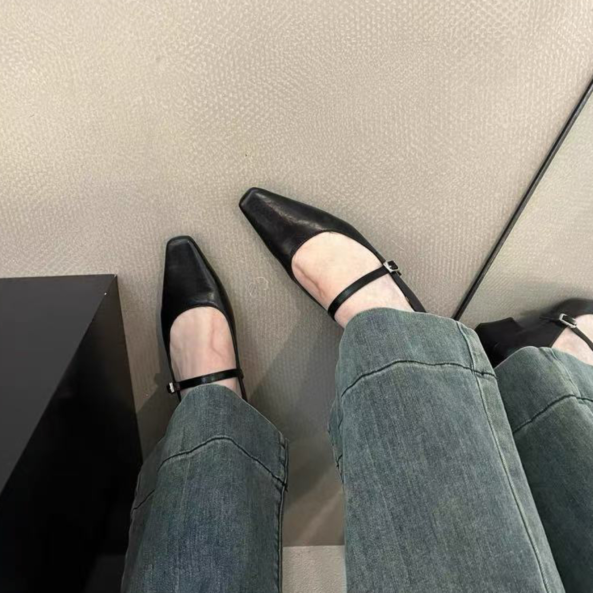 江南女孩～【清仓】方头内增秋法式浅口单鞋玛丽珍百搭鞋包头QY2-20