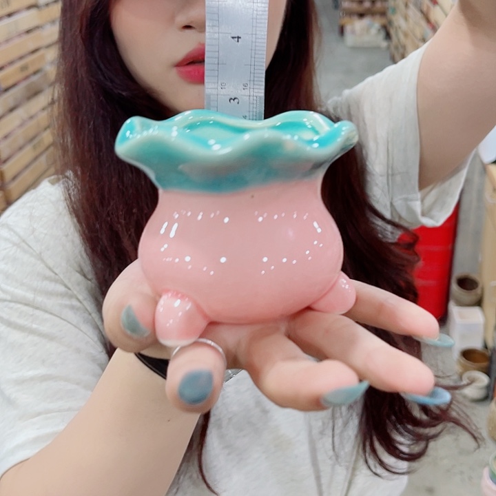 有孔，凑10元包邮陶瓷花盆发货！