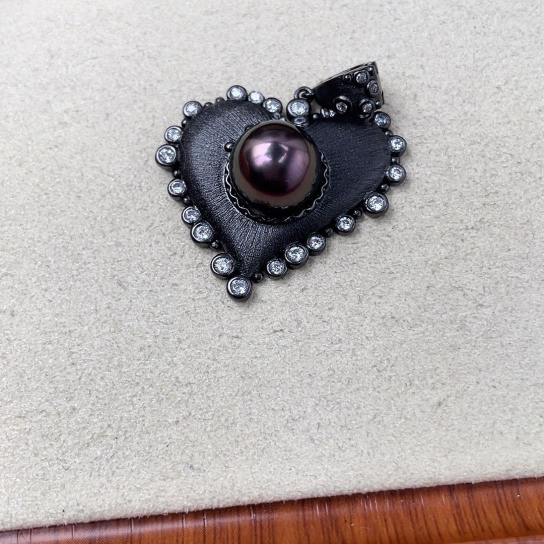 海水珍珠银S925镶嵌吊坠(不含链)