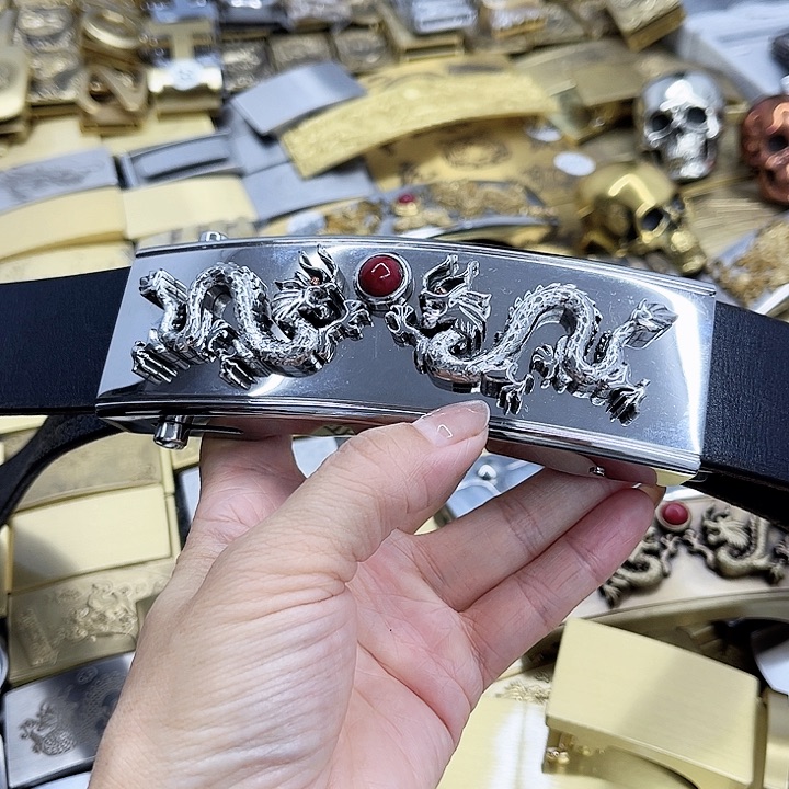 双***部不锈钢手工双龙送腰带