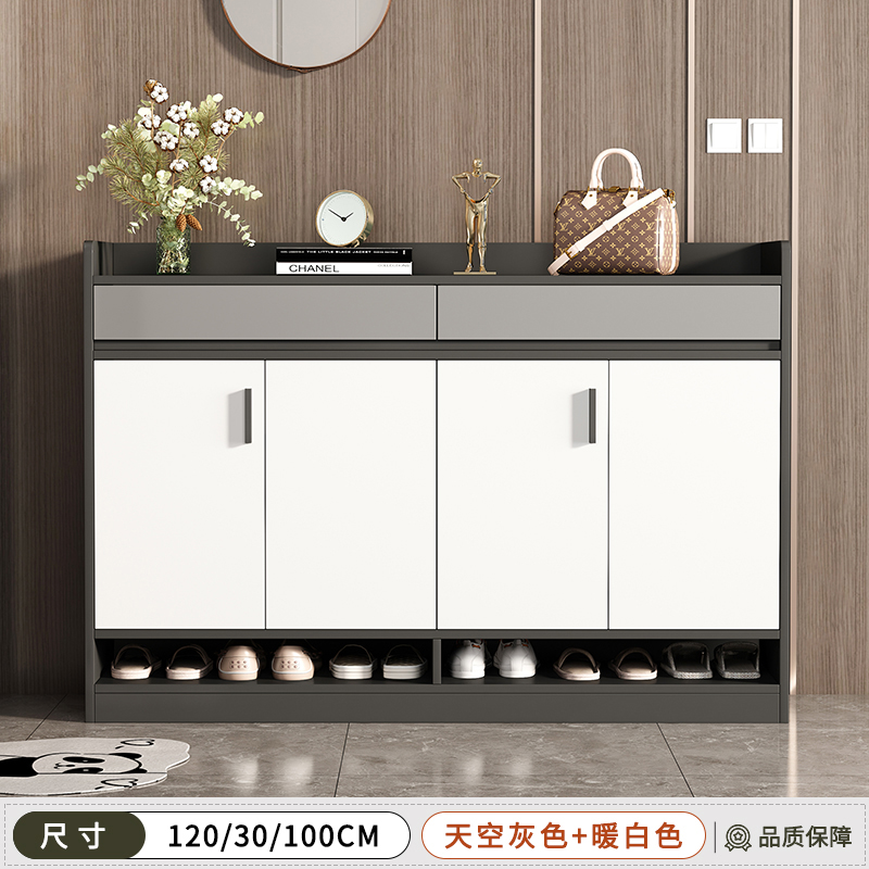 楼道鞋柜家用门口入户玄关储物收纳柜一体靠墙2025新款轻奢风鞋架