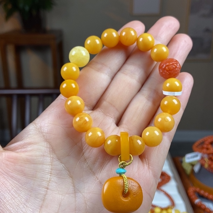 琥珀手链未镶嵌蜜蜡手串10