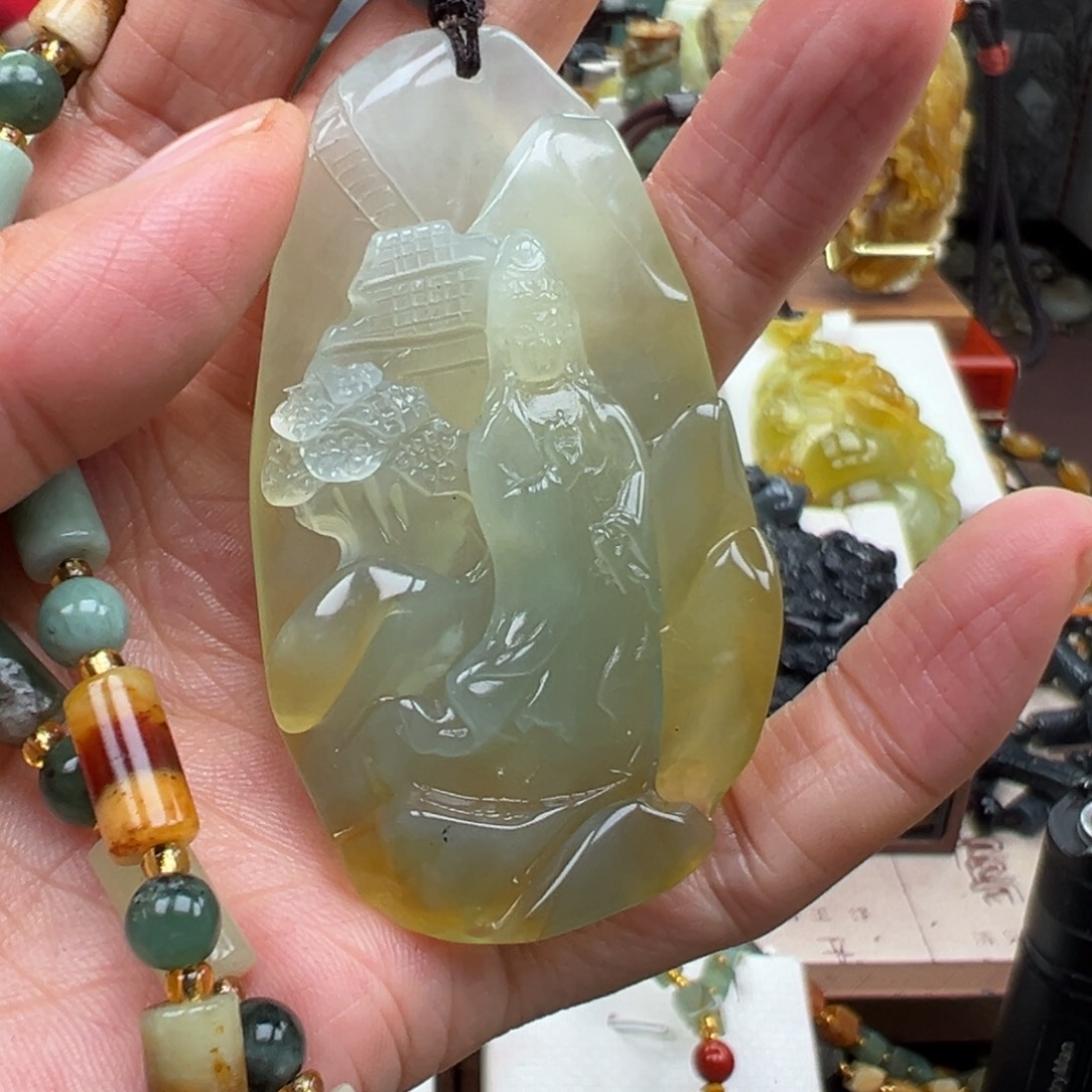 岫玉未镶嵌挂件挂件