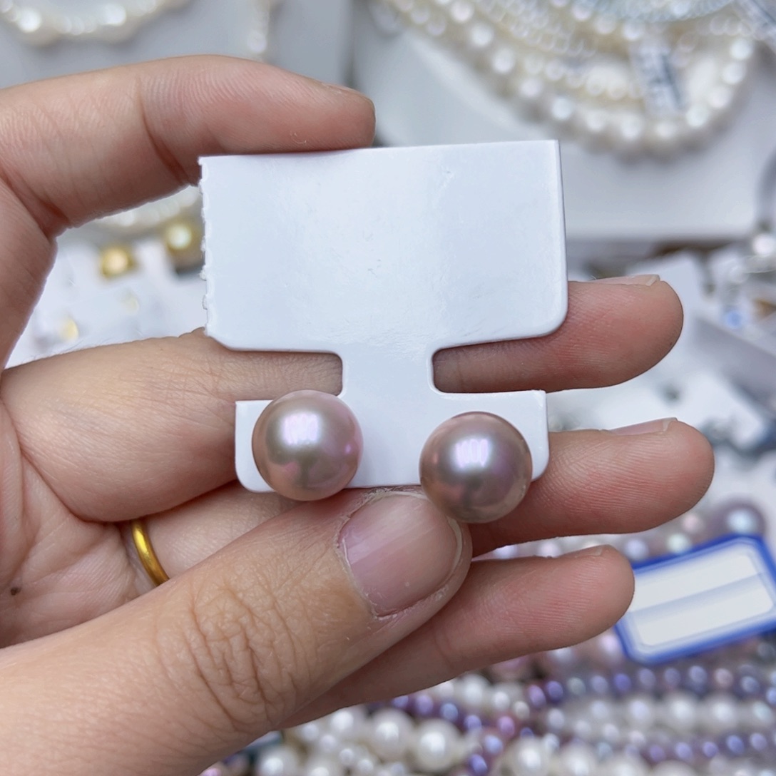 淡水珍珠耳饰银S925镶嵌