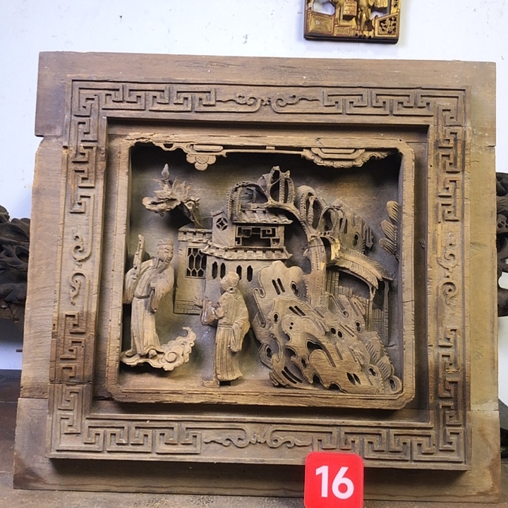 姜***生香榧木老木雕花板民俗品