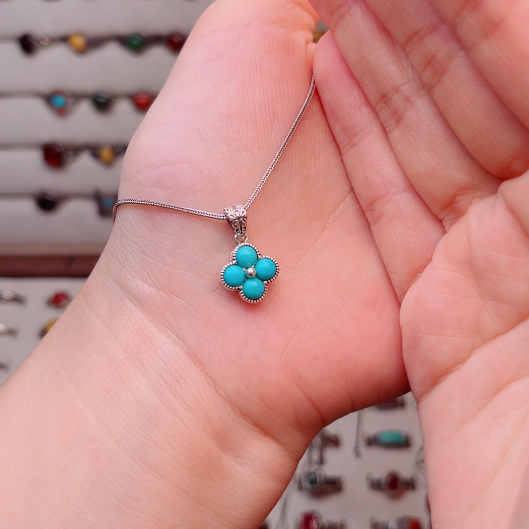 躲***着足银大理石纯银项链