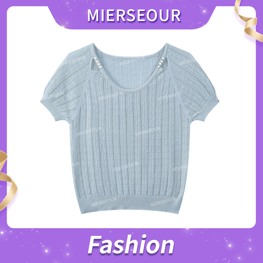 【旅行日记】简约编织感百搭针织短袖2865