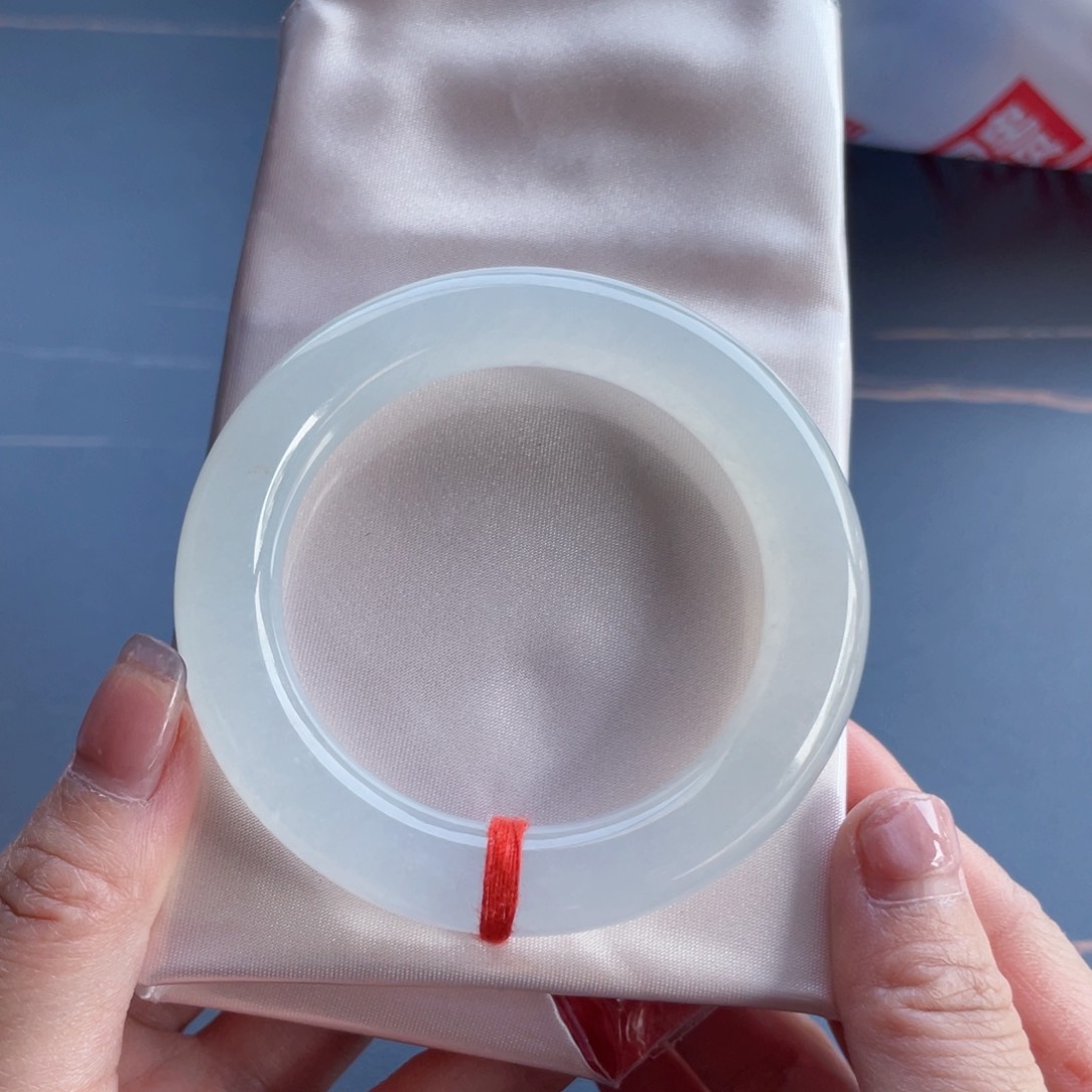 翡翠未镶嵌手镯54冰圆条