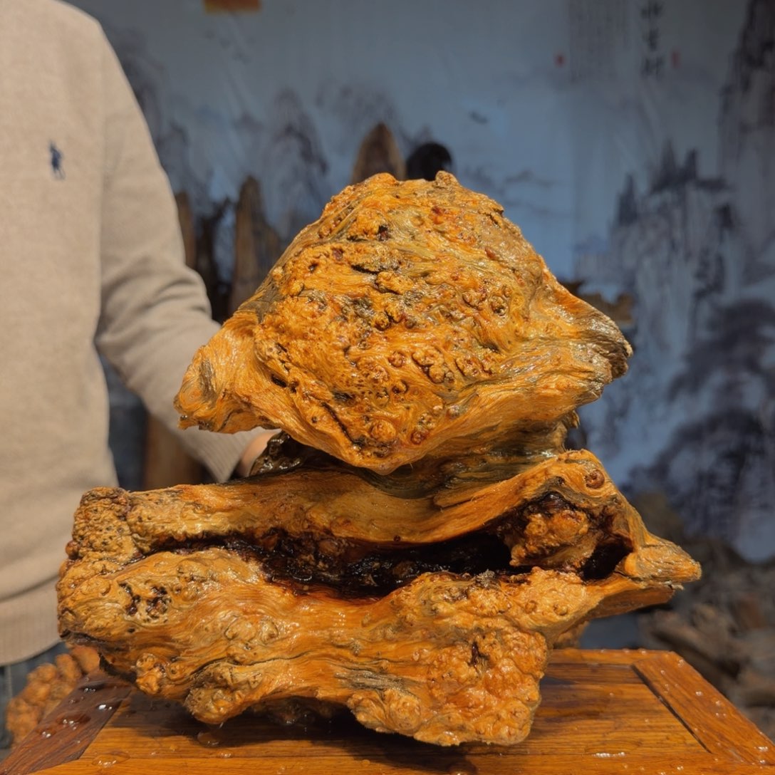 用***4木三丰琥珀木 天然摆件106