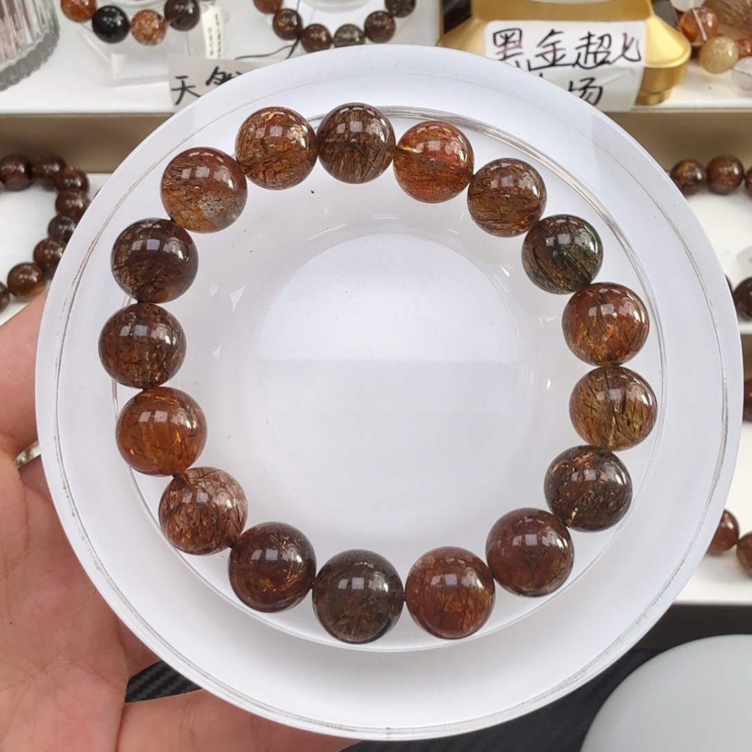 手链水晶未镶嵌黑金超七多样性发其一12m