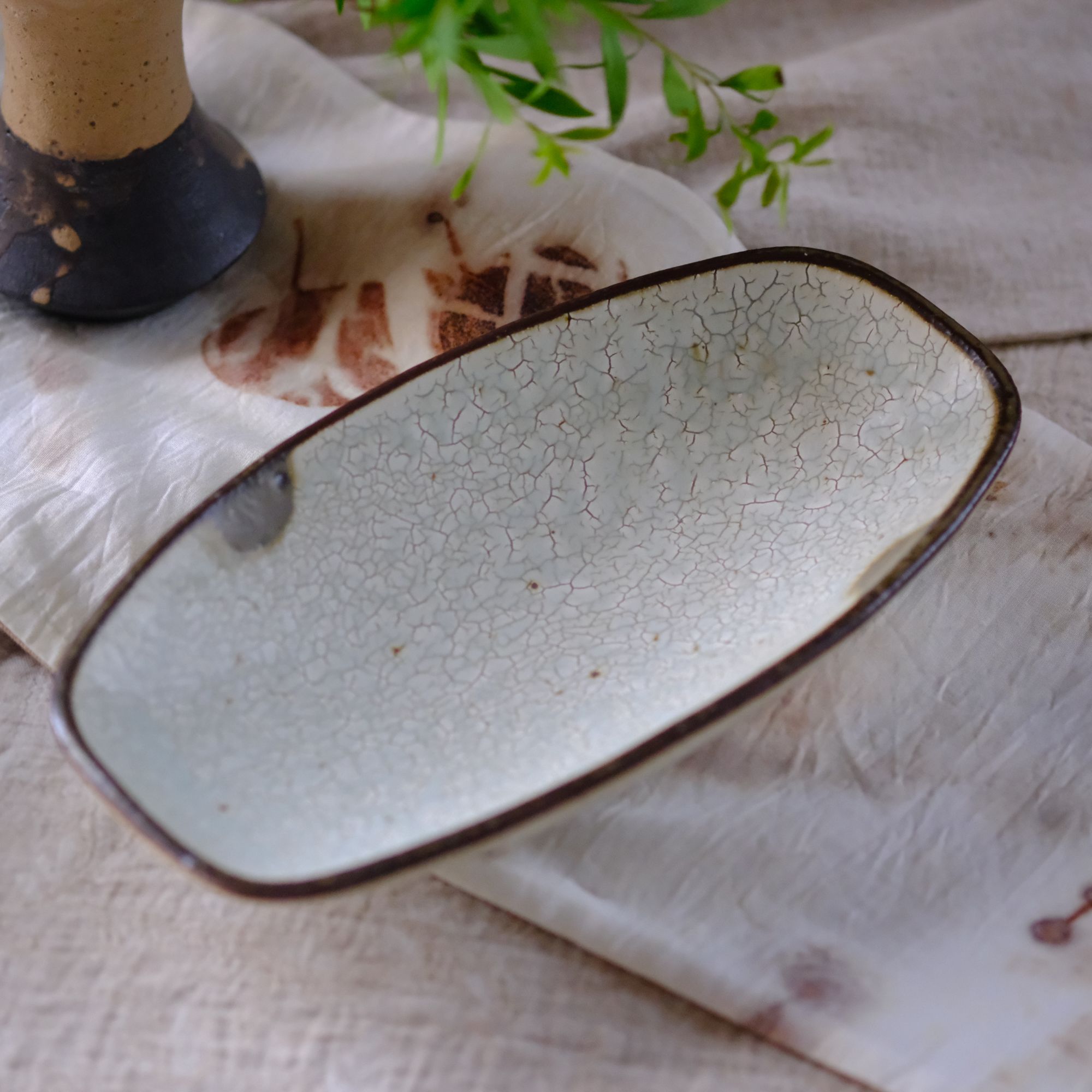 小喜宅 落苏方方船盘（尺寸11x23cm）