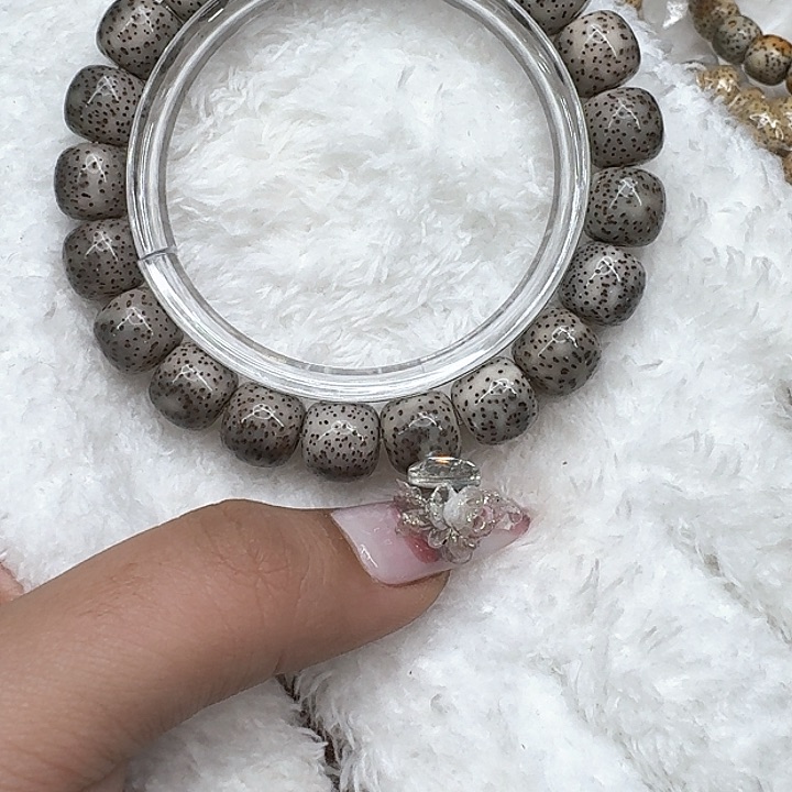 星月菩提手串375尽头卡姿兰大眼睛黑灰星月菩提11桶单圈