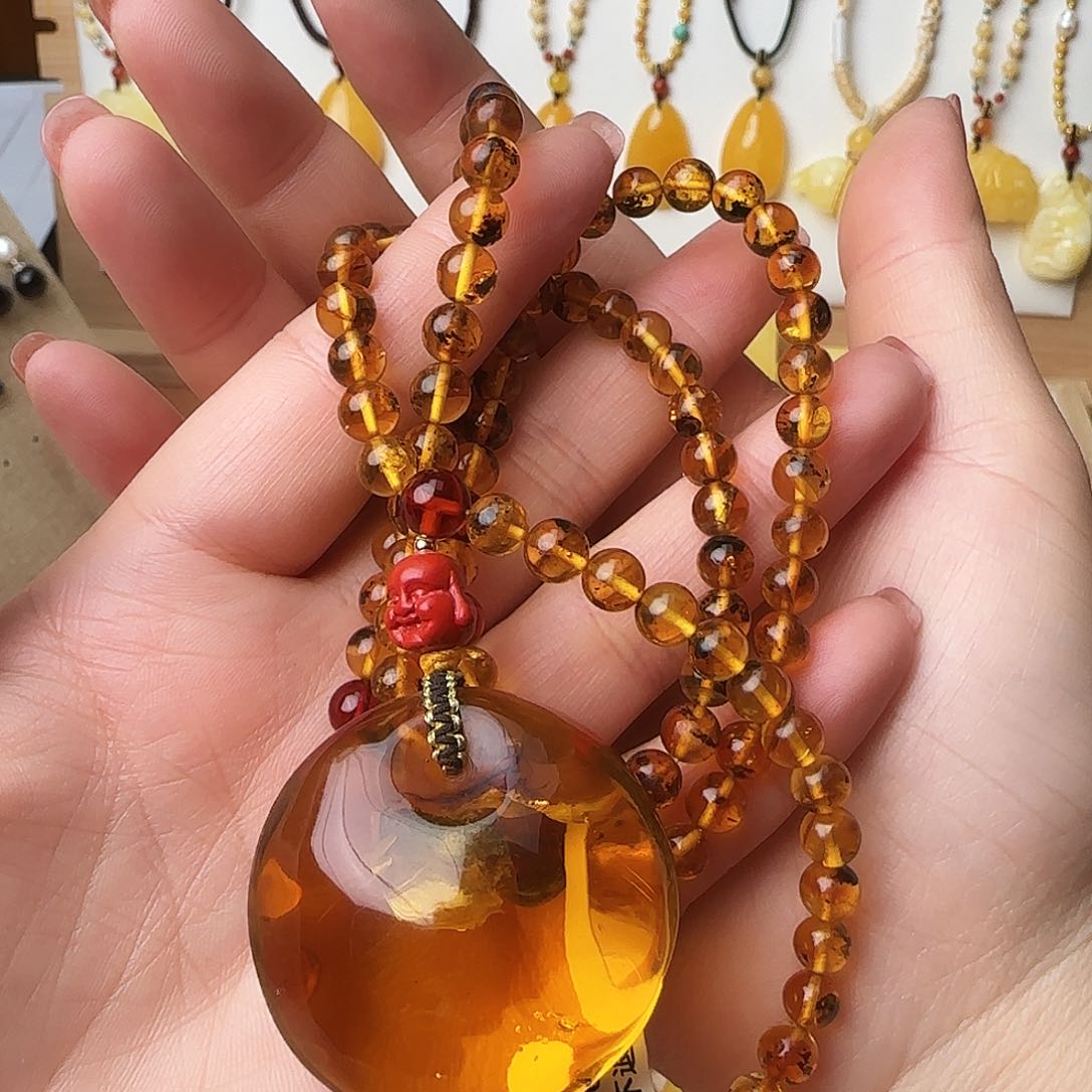 琥珀颈饰未镶嵌公主扣