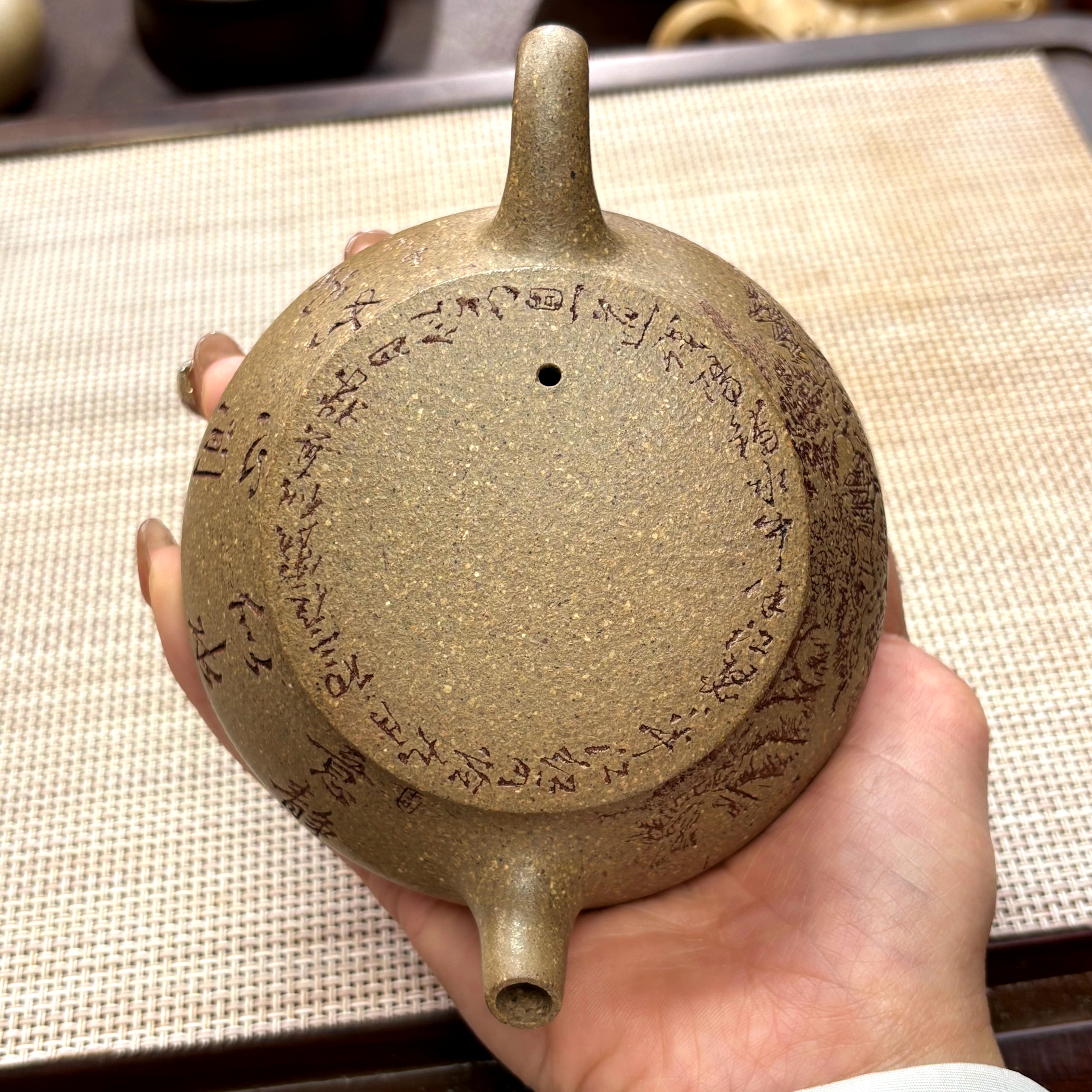 私人订制原矿宝山墨绿泥竹林隐士紫砂壶200cc