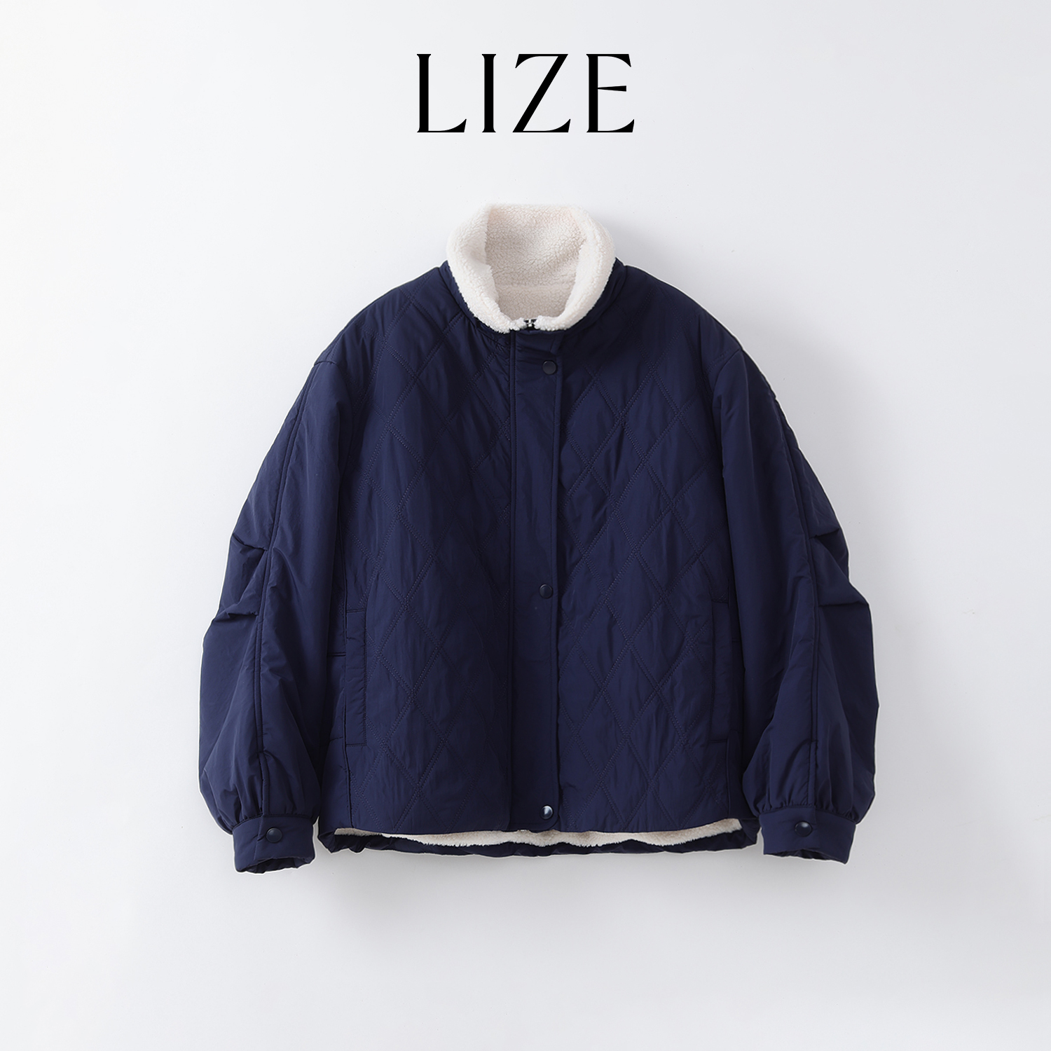 LIZE「罗家羊毛外套·L0441」100羊毛.加绒锁温.拉链外套