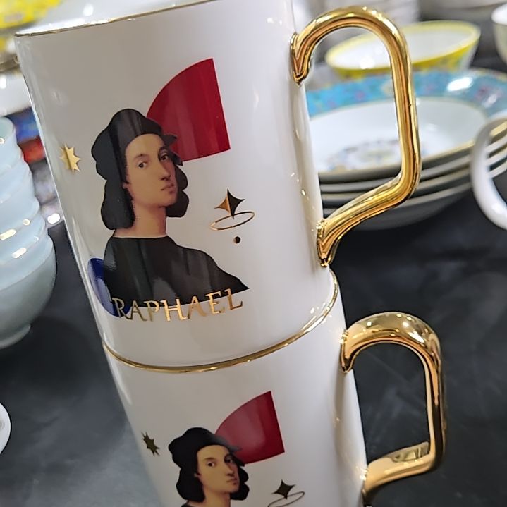 瓷片微瑕奥维马克杯2个666666