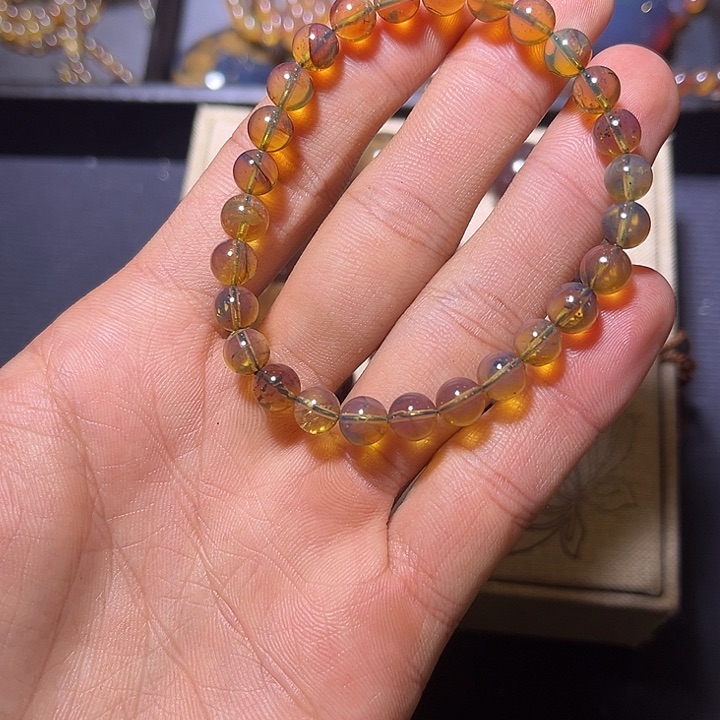 琥珀手链未镶嵌缅甸琥珀