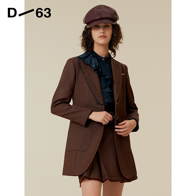 【尚雅】D63英式魔法大地尘土色H修身型外套5D3W68160