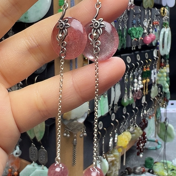 耳饰水晶银S925镶嵌