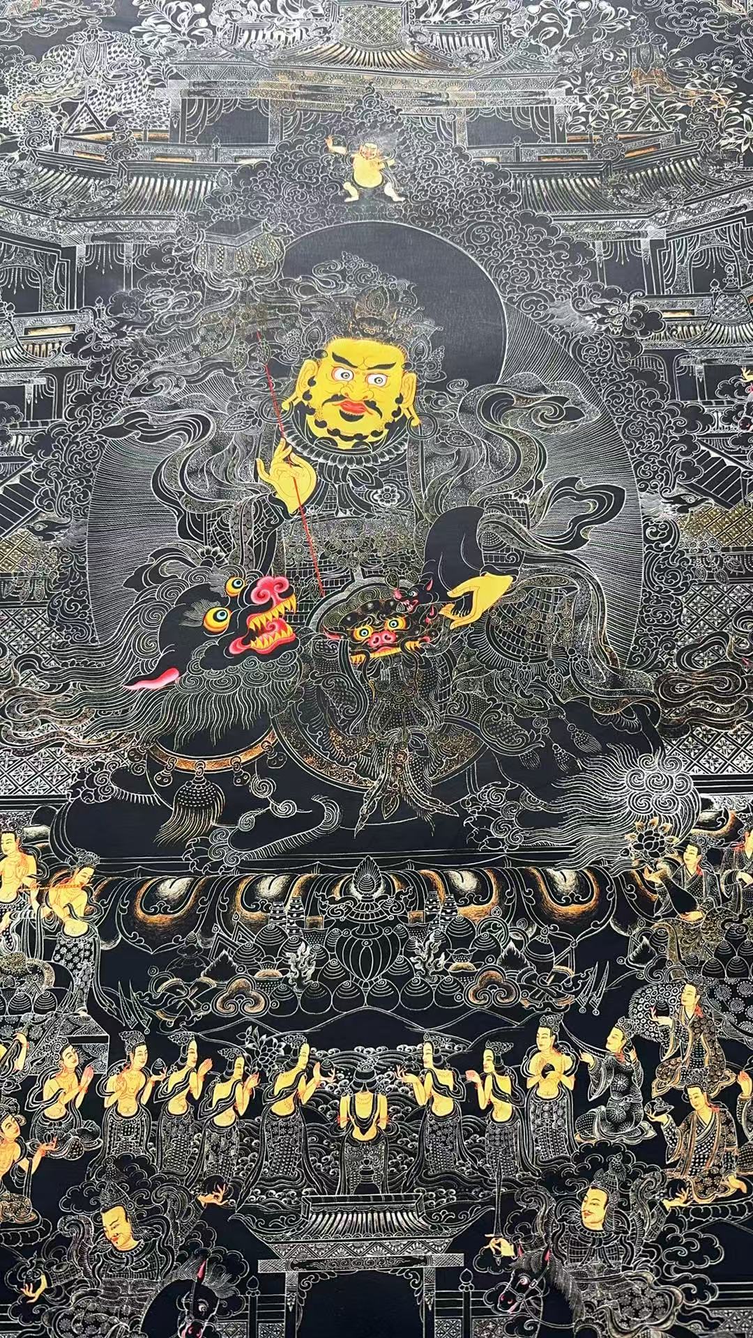 高端精品财宝天王绘画唐卡，艺术珍品不容错过16010