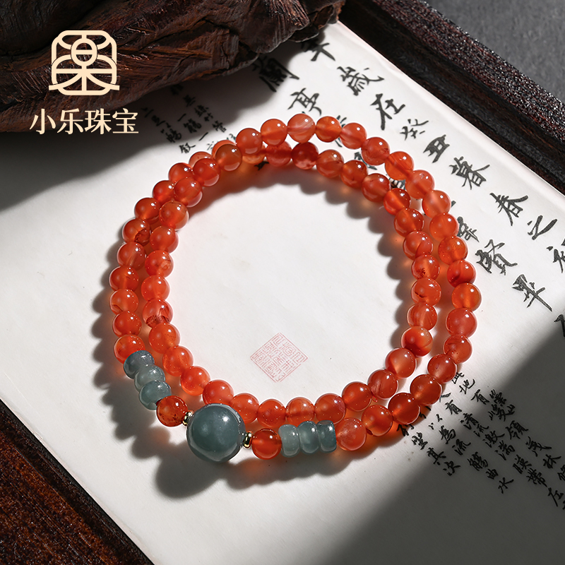 原创设计款南红翡翠双圈手链多样性发一-10992