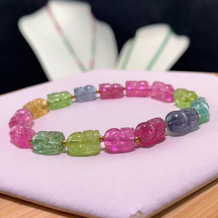 双色碧玺手链未镶嵌