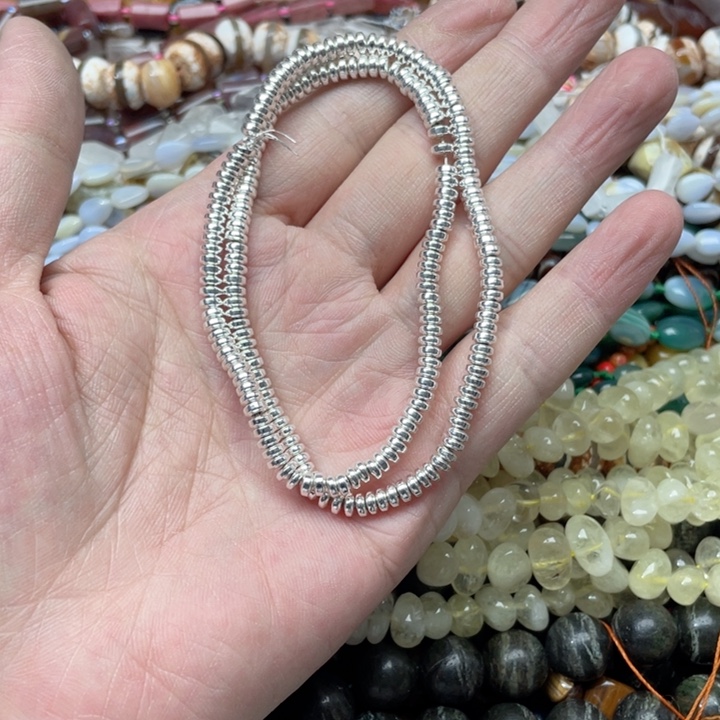 玛瑙/玉髓合金珠宝半成品一条4mm黑胆石s p