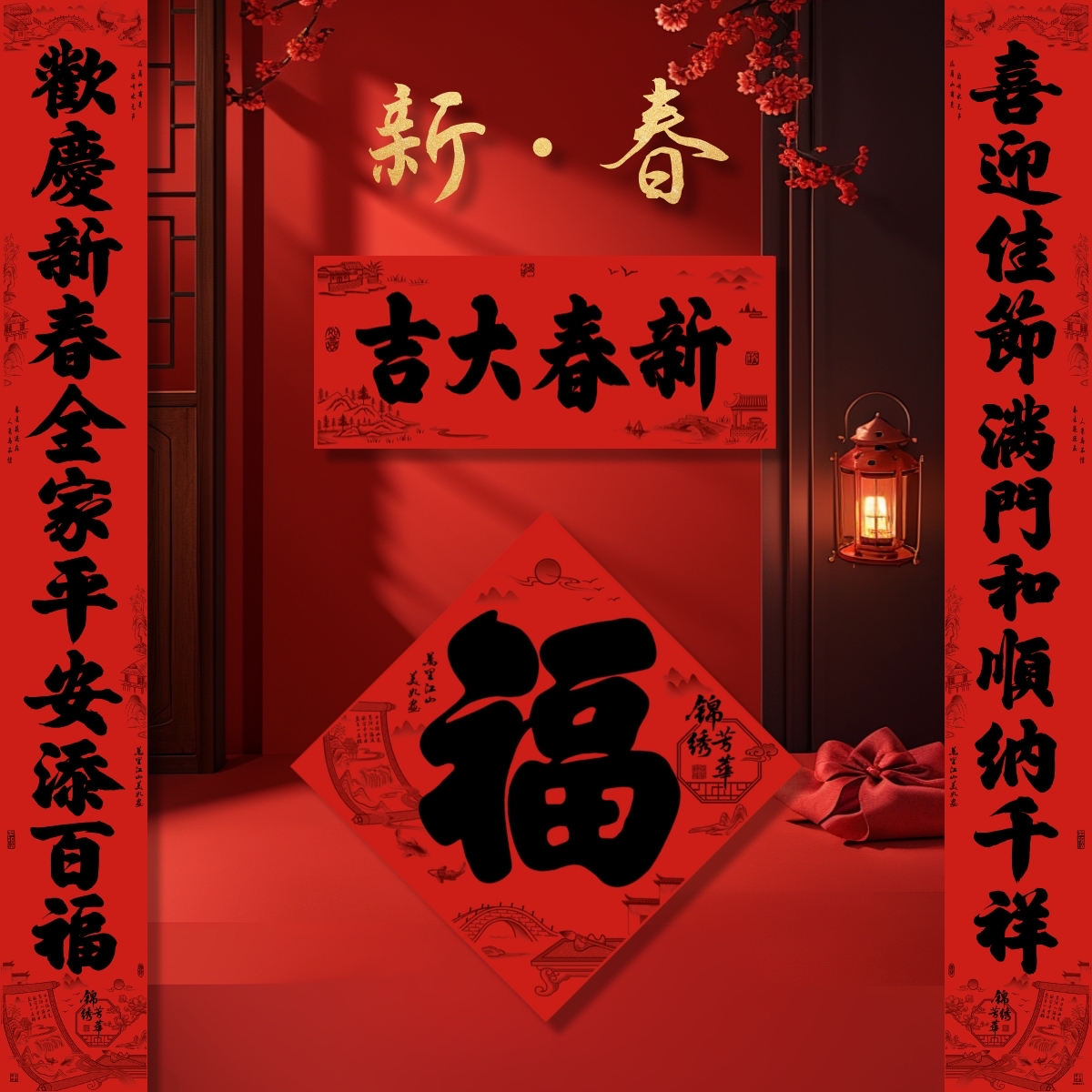 2026马年2.3~3.0全背胶11言新款撕不烂春联书法黑字自贴年贴对联