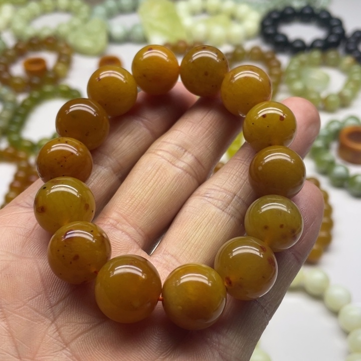 蛇纹石玉手串16未镶嵌