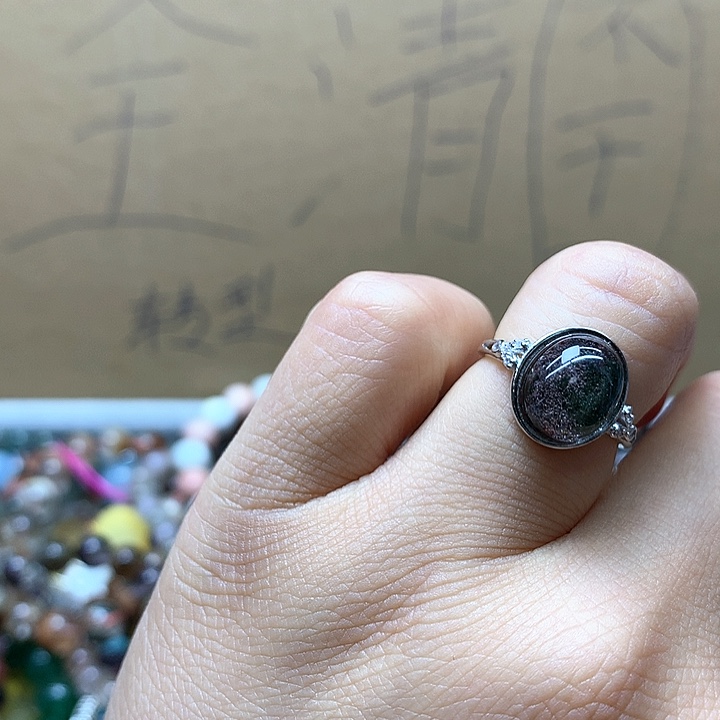 水晶水晶戒指银S925镶嵌