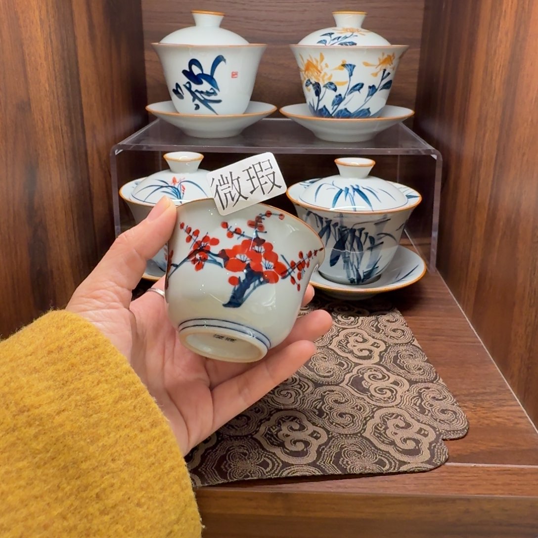 釉下彩纯手绘微瑕