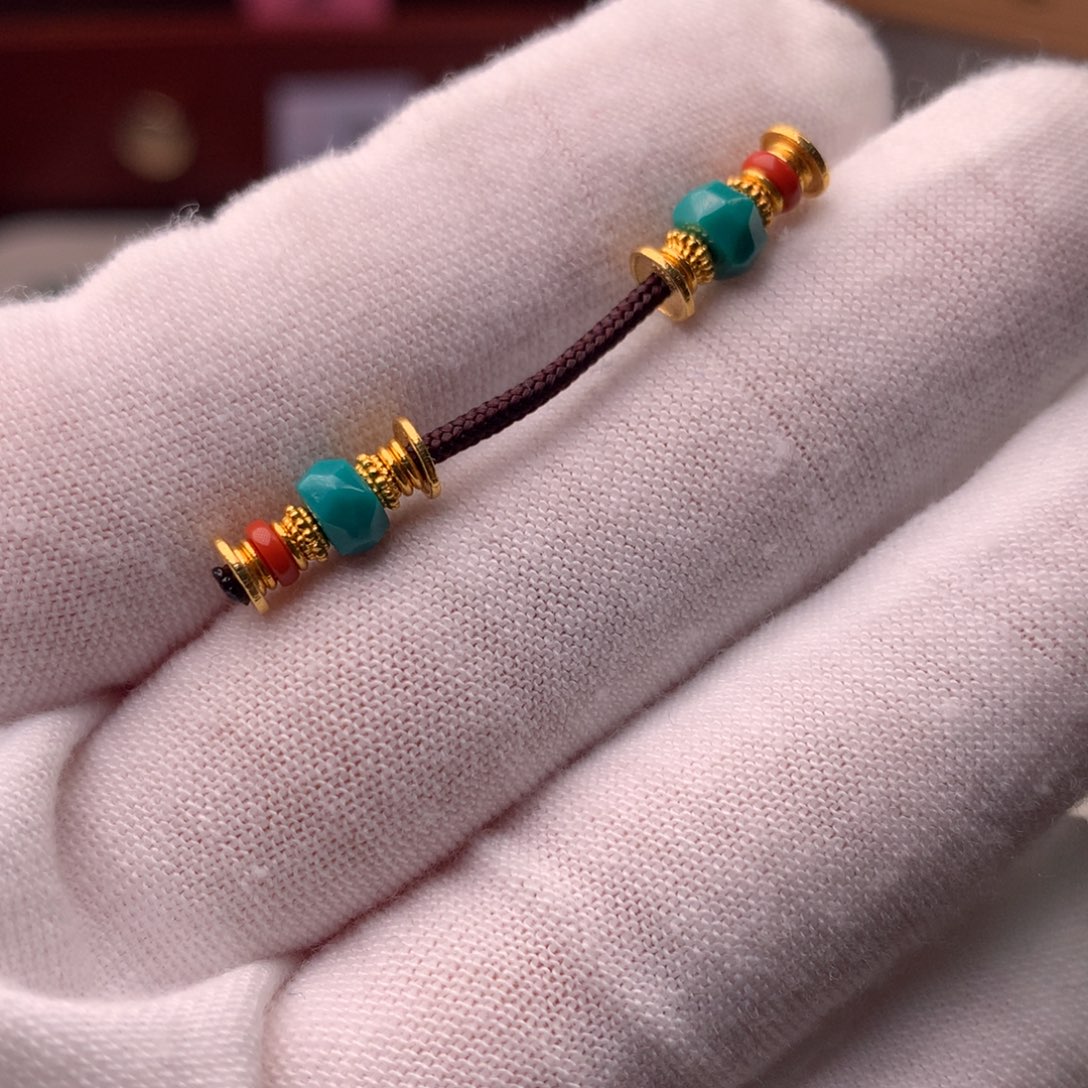 绿松石18K金镶嵌配饰