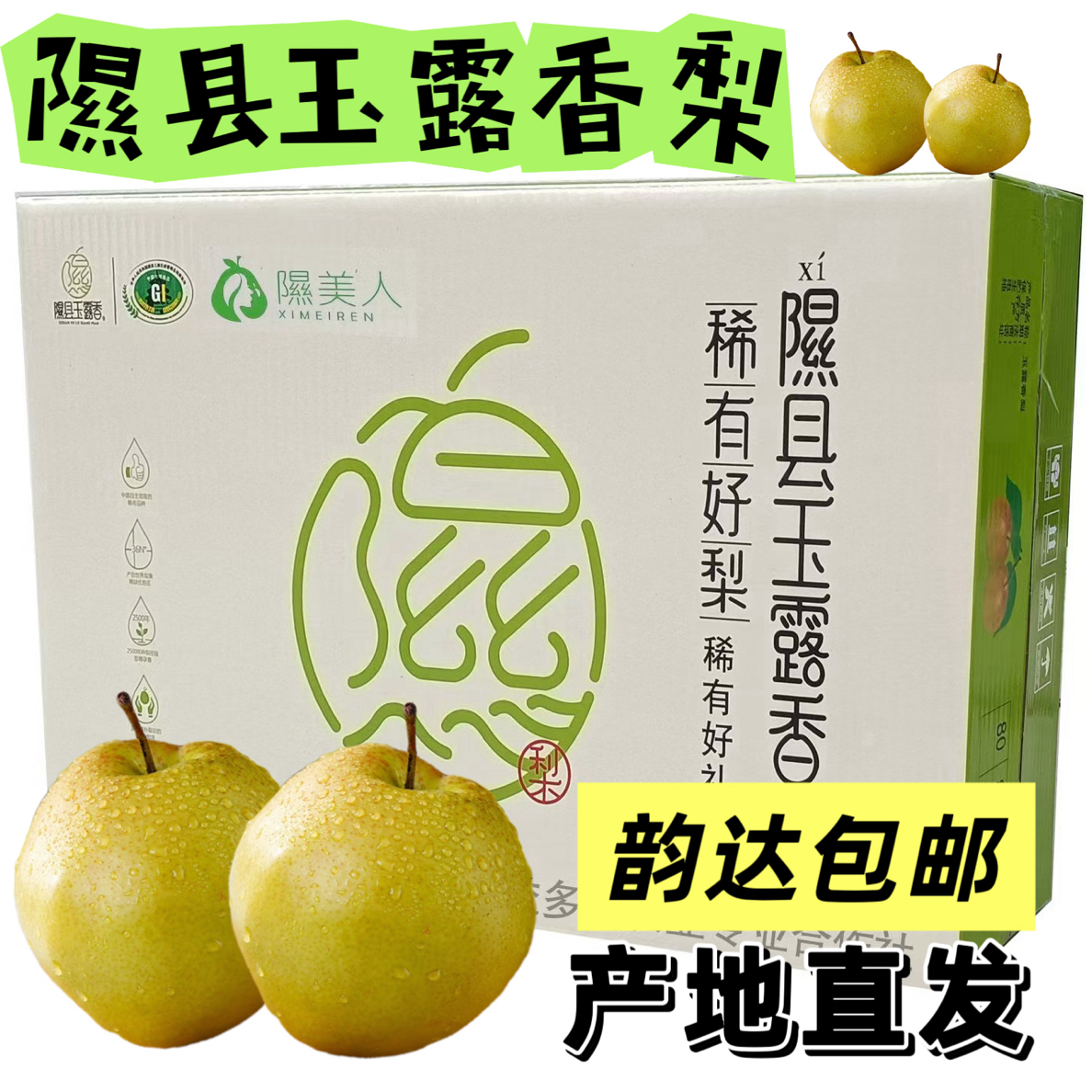 山西隰县玉露香梨一级果尝鲜装新鲜当季水果脆甜多汁礼盒装