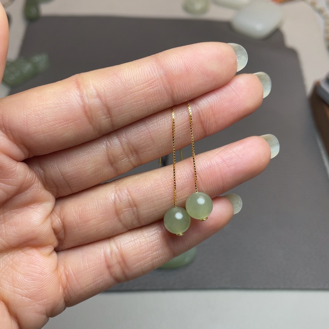 和田玉颈饰银S925镶嵌