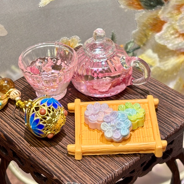 【小葫芦定制】春和花野-mini 中式花糕月饼树脂食玩配件