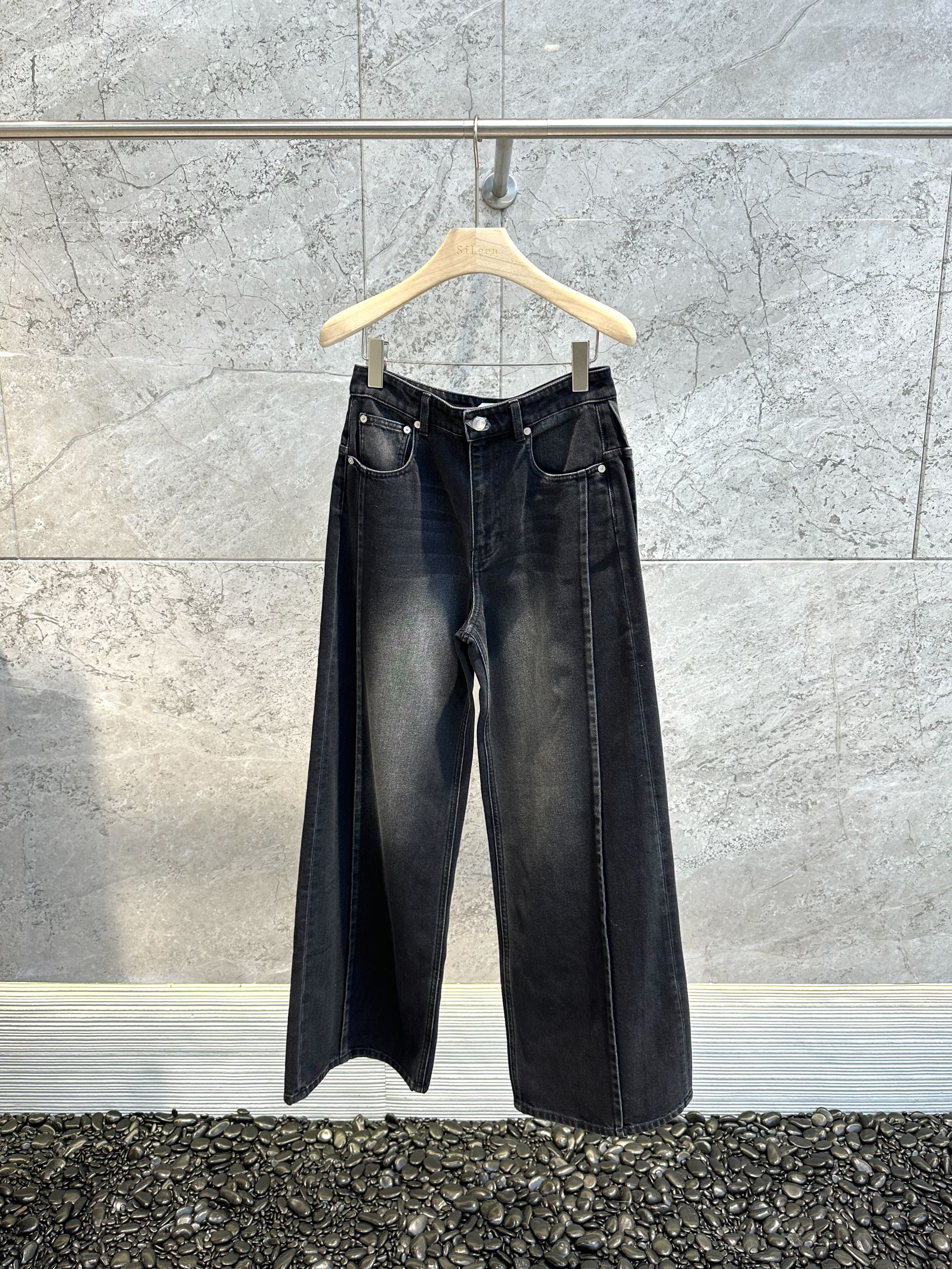 【immi】设计师品牌25冬新品复古牛仔起绒阔腿裤1122X