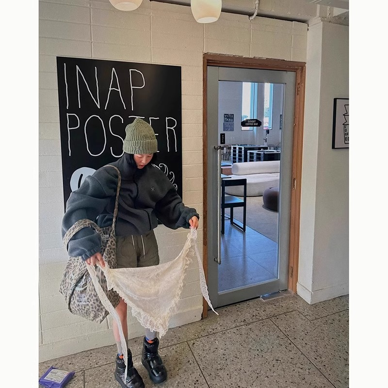 早春2025新款韩系设计感腰带精美提花蕾丝木耳绑带屁帘丝巾