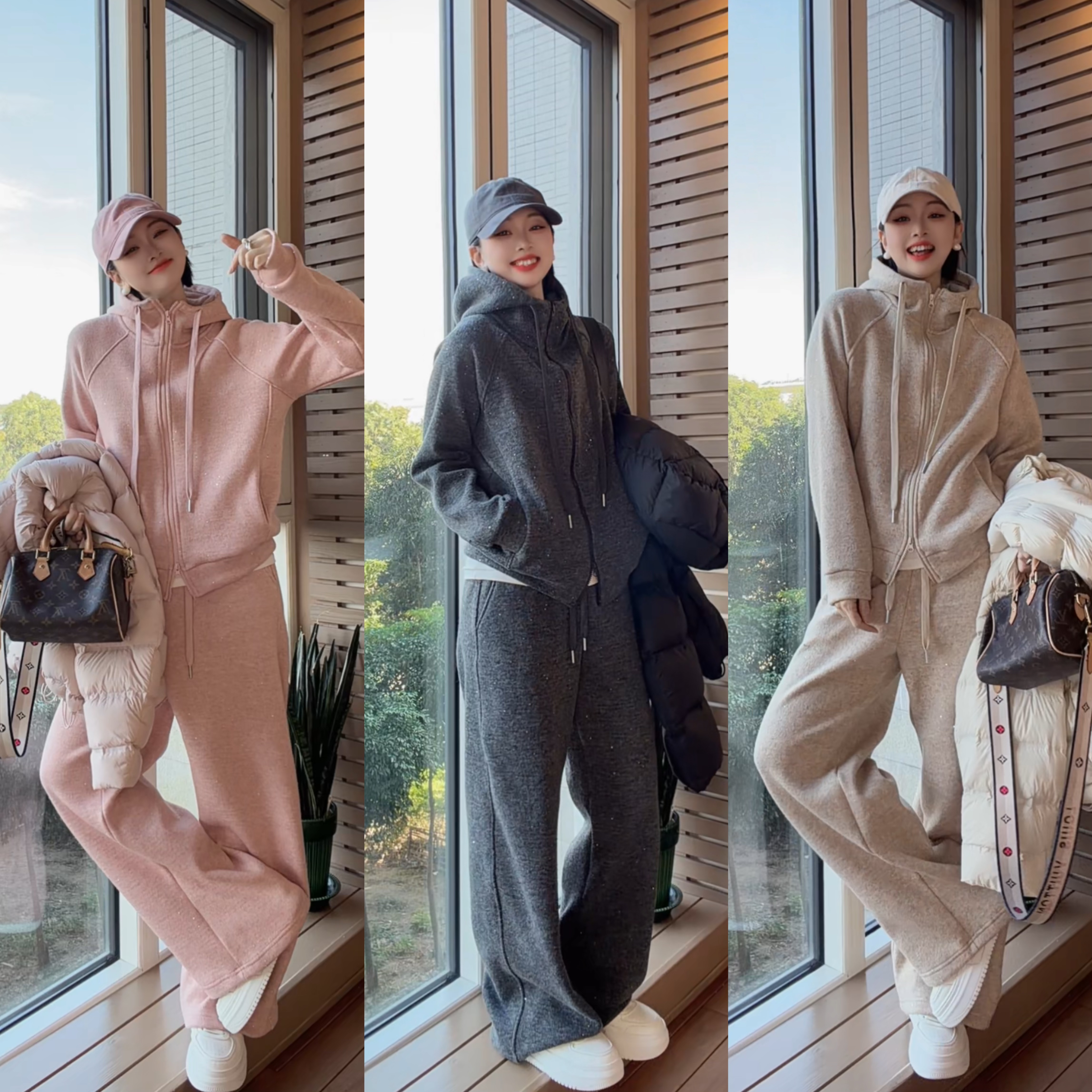 洋气~2025新款穿搭一整套时尚气质休闲连帽套装女26377