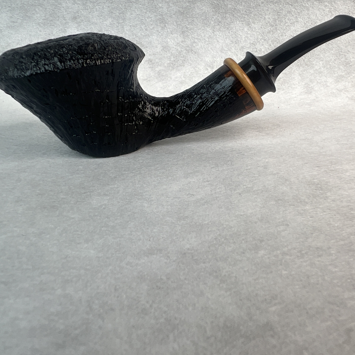 臻品汇黑色桌面都柏林喷砂石楠木手工烟斗国红亲工