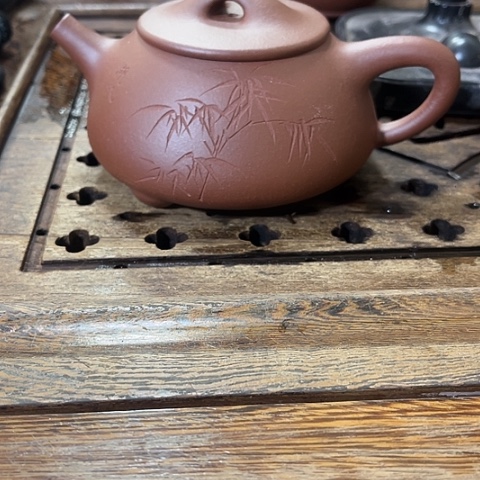 紫砂茶壶大满瓢刻字款360cc