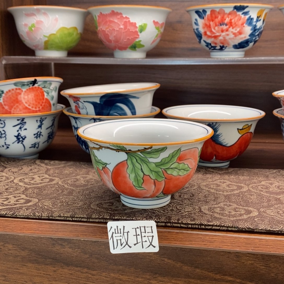 釉下彩老陶泥手工绘制