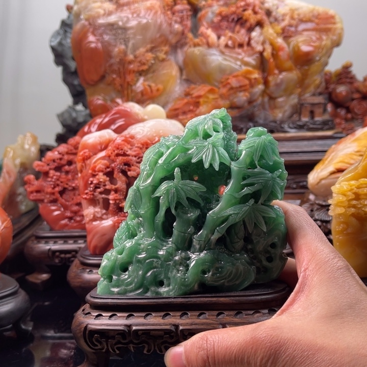 四川石节节高升摆件